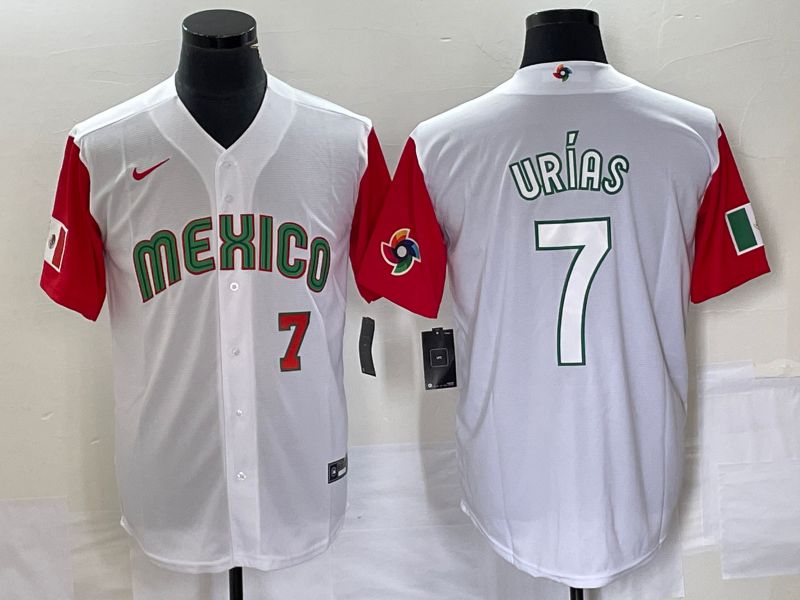 Men 2023 World Cub Mexico #7 Urias White white Nike MLB Jersey7
